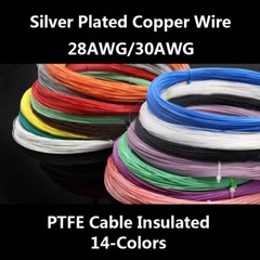 PTFE Cable Insulated Silver Plated Copper Wire Single Core Multi-strand 28/30AWG