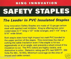 25 count Blue PVC Insulated ELECTRIC CABLE SAFETY STAPLES romex 9/16×1 1/4″ KING