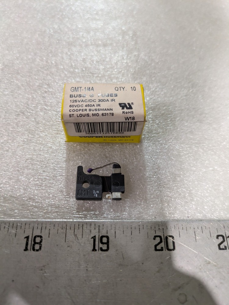 Bussmann GMT-1/4A Fast-Acting Indicating Telecom Fuse 125V Box of 10 Industrial