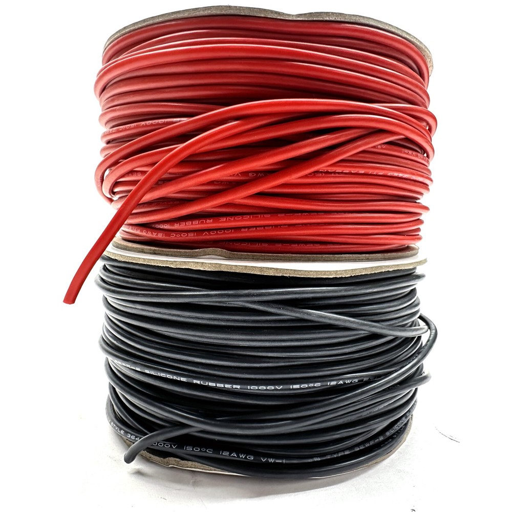 Eassan 12AWG Silicone Rubber Double Insulation Copper Wire RED+BLACK E205197 6FT