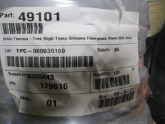 TPC 49101 3/4 inch Thermo-Trex Silicone Fiberglass Sleeve High Temp 500F, per ft