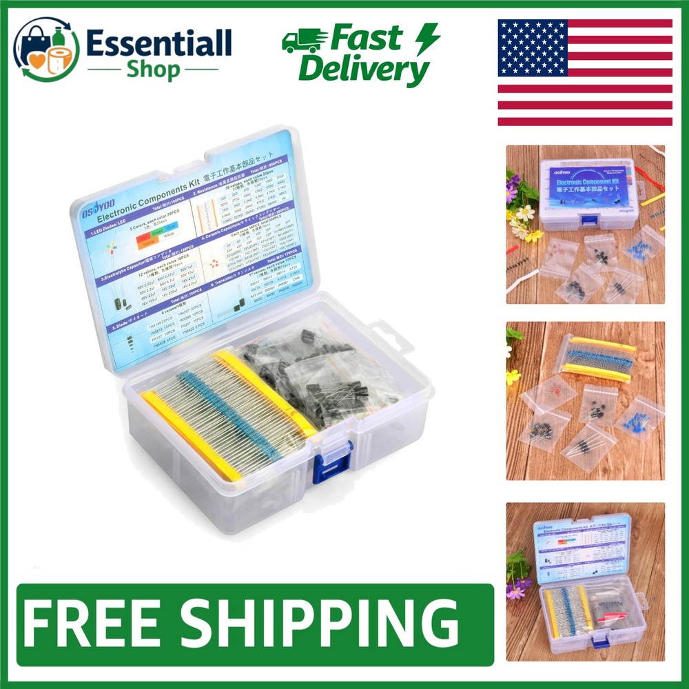 1390 PCS Electronic Components Assortment for DIY Electronics – Quality