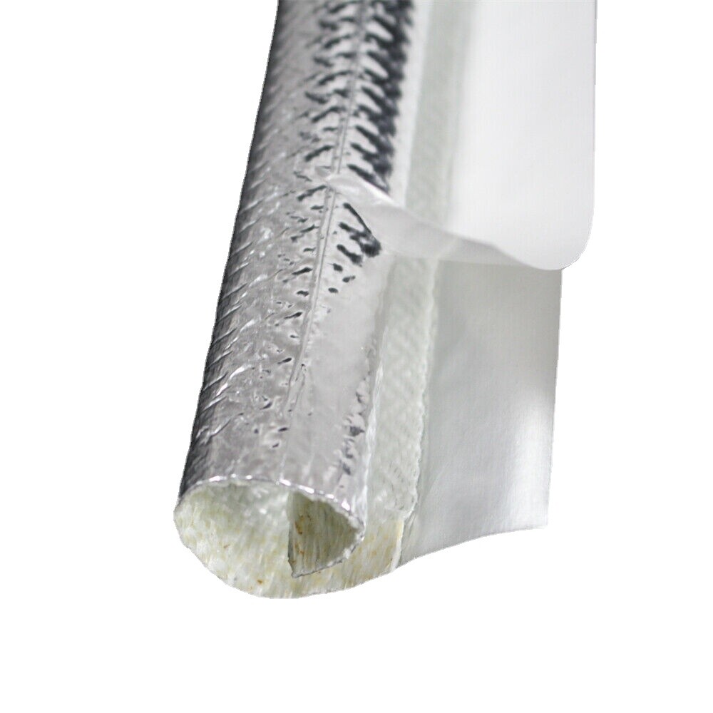 3/4″ ID Self Closed Aluminized Sleeve Heat Shield for Car Wire Cable Hose 3.3FT