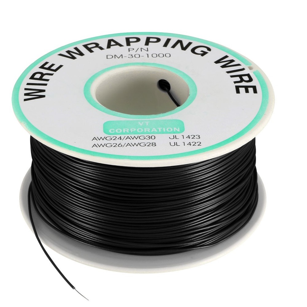 Wrapping Wire Tin Plated Copper Wire P/N DM-30-1000 30 AWG 200M Length Black