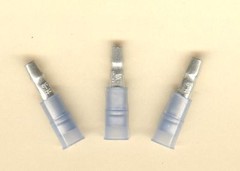 25 Blue NYLON Insulated SNAP PLUG BULLET Terminal 16-14 Gauge Wire AWG .156 MALE