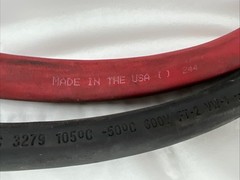 2/0 Gauge Pure Copper Ultra Flexible Welding & Battery Cable Black & Red w Lug