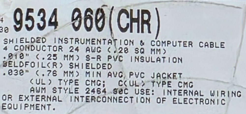 Belden 9534 24/4C Shielded EIA RS-232 Computer/Instrumentation Cable Gray /50ft