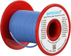 22 Gauge Silicone Wire Spool 100 Ft Blue Flexible 22 AWG Stranded Tinned Copper