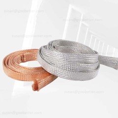 Braided Fabric Cable Flat Pure Copper / Tinned Copper Shield Braided Sleeve Wire