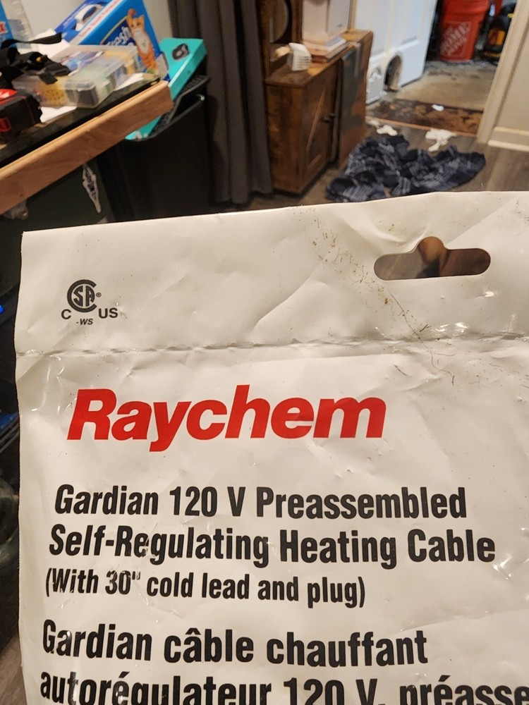 Raychem Gardian W51-6P Self-Regulating Heating Cable 120V Preassembled