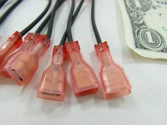 Lot of 10 Black 18AWG 3/16″ Female x 3/16″ Female Jumper Wires, 300V 3-3/4″ OAL