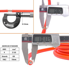 TOPSTRONGGEAR 4 Gauge 25ft Black and Red 25FT &