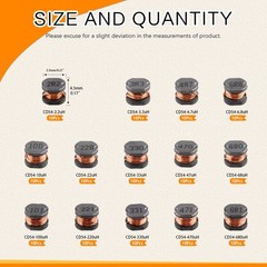 141Pcs 14 Values CD54 SMD Power Inductors Assortment Kit with Storage Box 2.2…