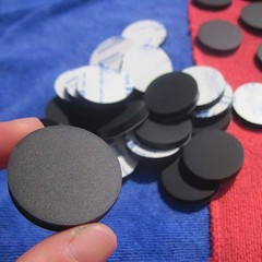 Black 4 -179mm Silicone Rubber Feet Non Slip Round Anti Impact Self Adhesive Pad