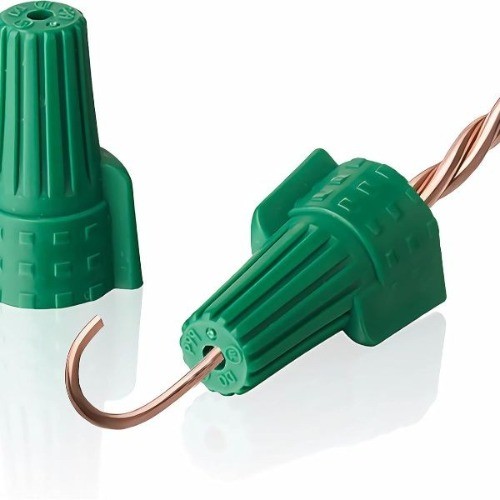 Green Ground Wire Connector Nuts Hole 200 pcs UL Listed Electrical Winged