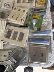 Large Lot NOS Electrical Supplies Switches Outlets Wall Plates Leviton Pass & Se