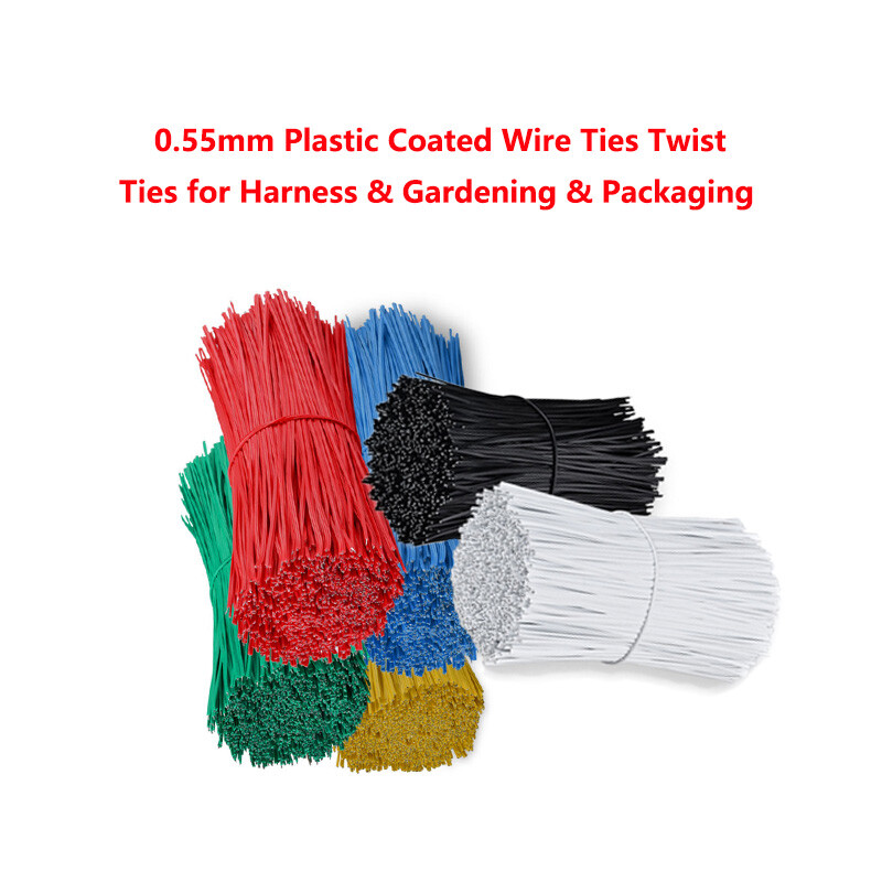 0.55mm Plastic Coated Wire Ties Twist Ties for Harness & Gardening & Packaging