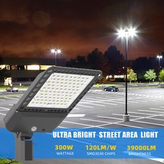 300W LED Shoebox Area Light Commercial Street Parking Lot Pole Lamp 5500K IP65