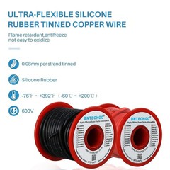 14 Gauge Silicone Wire Spool red and Black Each 25ft Flexible 14 AWG Stranded…