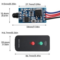 DC2.5V-5V DC5V-24V 1/2 key Switch Infrared Remote Control with Receiver Module