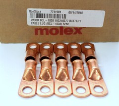 10 MOLEX Bare Battery COPPER Lug Ring Terminal Connector #1/0 Wire 3/8″ Stud
