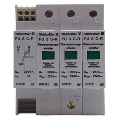 Weidmuller PU3 C-R Surge Suppressor 250VAC 1A, 100kA Max Surge, DIN Rail