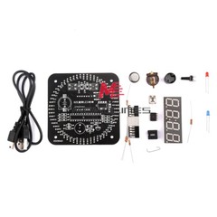 DIY Rotating LED Electronic Digital Clock Kit Learning Board DC5V DS1302 + Shell