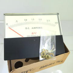 RFC A 2345 DC AMPERES Rectangular Panel Meter 0-3 – Width 5″ Height 3″ NOS