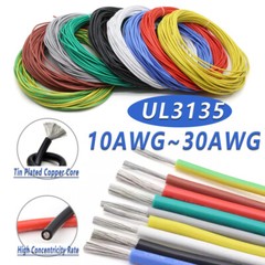 UL3135 Flexible Soft Silicone Wire Cable 10~30AWG Tinned Copper-All Colours/Size