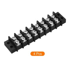 4 Pcs 8 Positions Terminal Block 300V 20A 9.5mm Pitch Dual Rows Strip