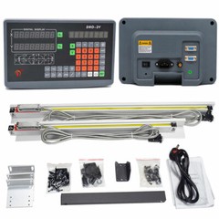2 Axis Digital Readout+ 2pc Linear Scales Glass Sensor LED DRO Display Kit Lathe