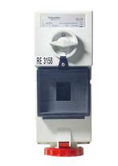 SCHNEIDER ELECTRIC 82771 INTERLOCKED SOCKET 32A 5P 415V IP65 WITH DIN RAIL