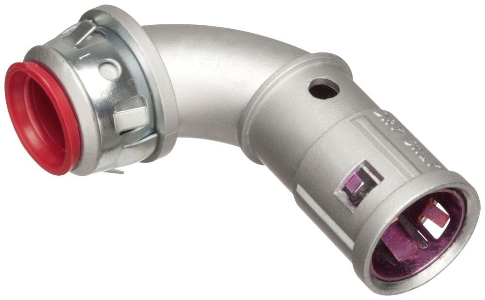Arlington 40900AST, 1/2″ Hub, Die-Cast, 90D, 3/8″ MC Connector, 1 pc