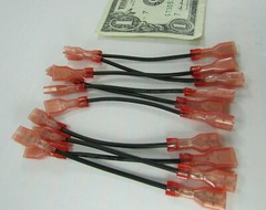 Lot of 10 Black 18AWG 3/16″ Female x 3/16″ Female Jumper Wires, 300V 3-3/4″ OAL
