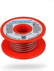 BNTECHGO 22 Gauge Flexible 2 Conductor Parallel Silicone Wire Spool Red Black Hi