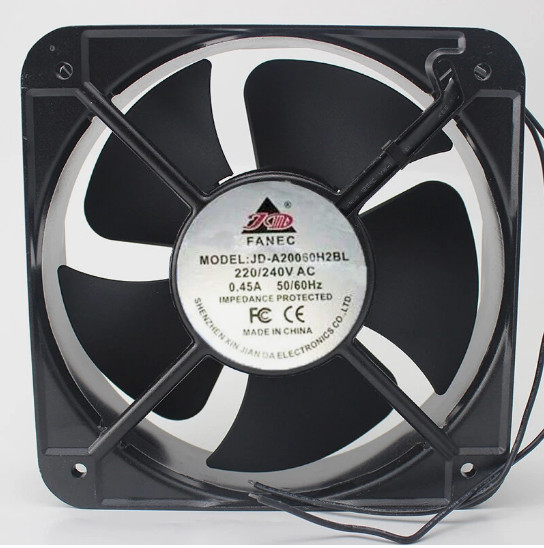Original JD-A20060H2BL 220V 0.45A 20CM 20060 metal fan 6months warranty