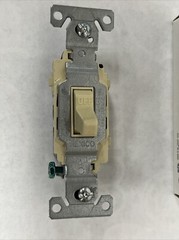 Arrow Hart CSB 120V, 20A-120/277V , Ivory, Single Pole Toggle Switch