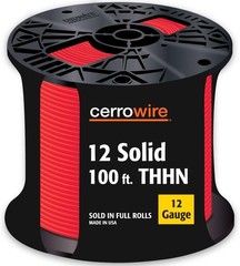 Cerrowire 100 ft. 12 Gauge Red Solid Copper THHN Wire 112-1673CR
