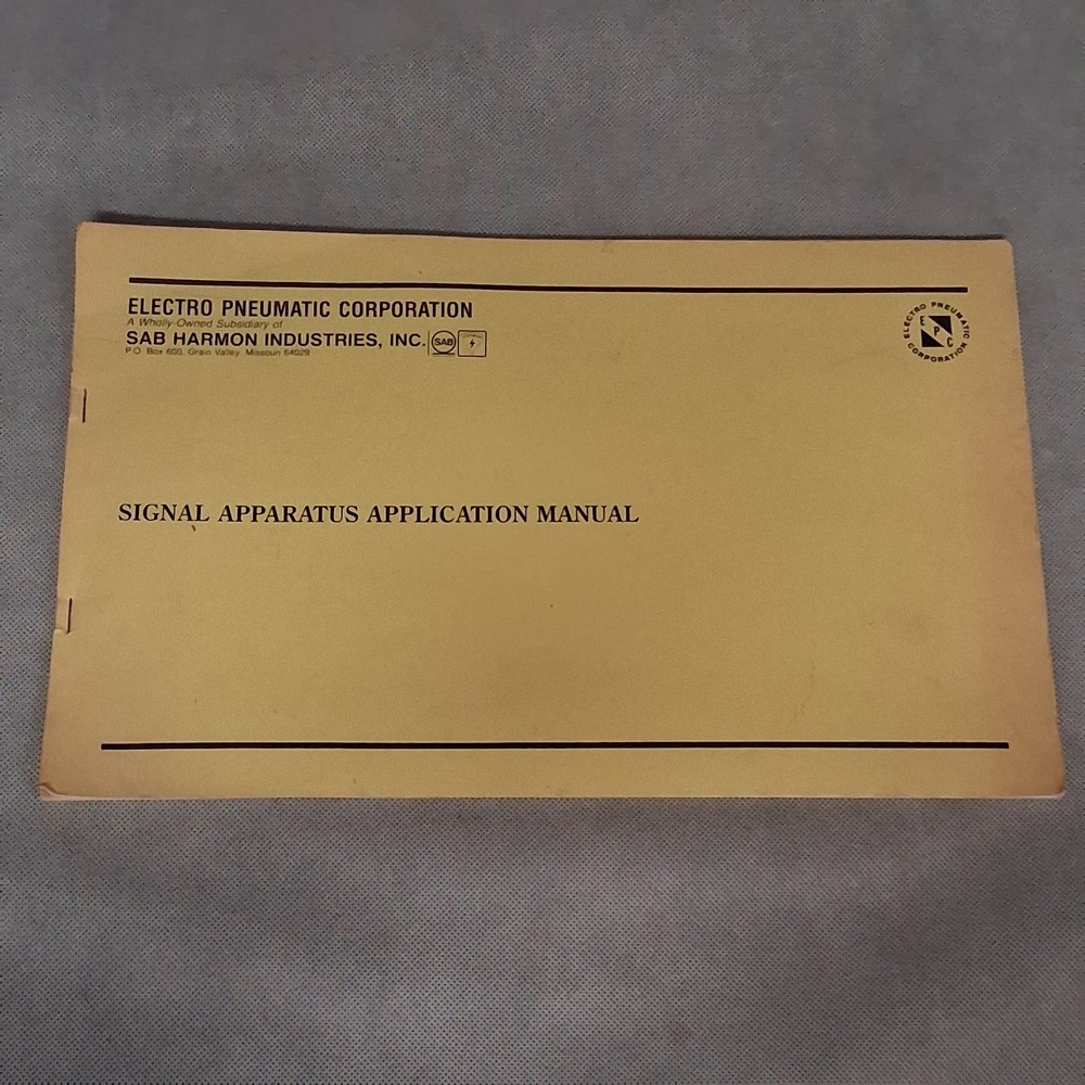 1980s Harmon Electro Pneumatic Corp Railroad Signal Apparatus Application Manual