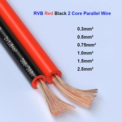 0.3mm²-2.5mm² RVB 2 Core Electronic Copper Cable Wire PVC Flexible Parallel Wire