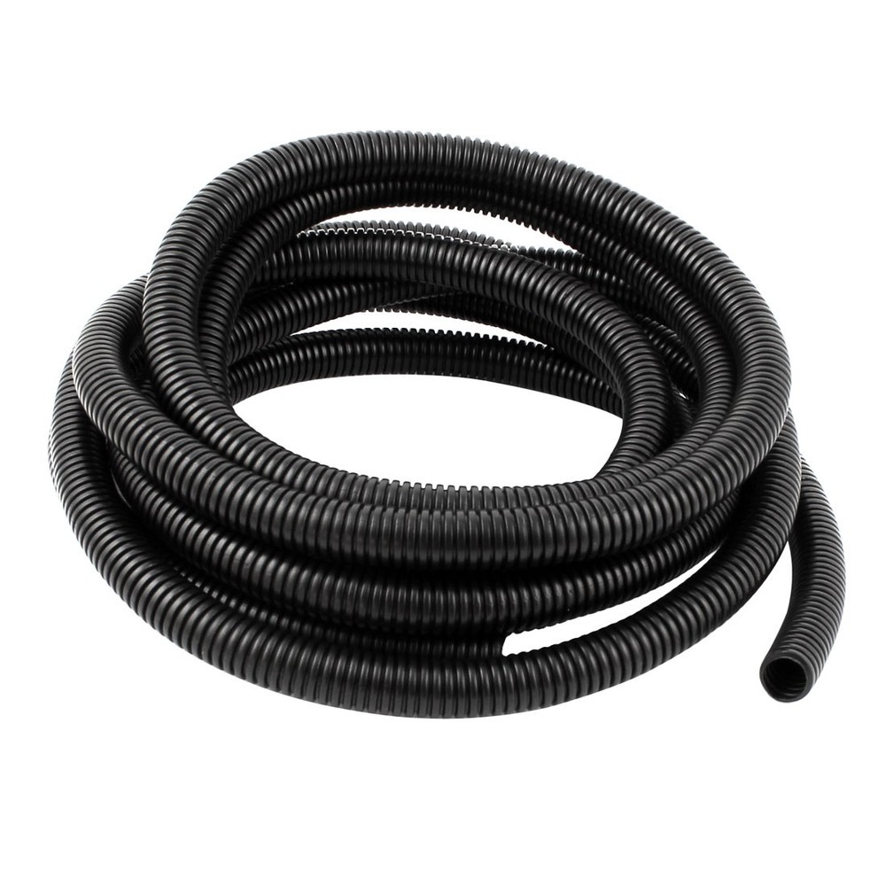 5 M 14×18 mm Plastic Flexible Corrugated Conduit Tube for Garden,Office Black