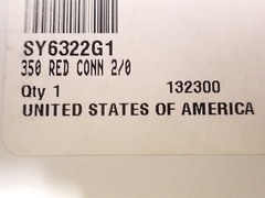 SMH SY6322G1 Red Battery Connector 2/0 Wire Gauge 350 Amp (O9)