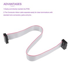 5 Pack Long 30CM 2.54MM Flat Ribbon Cable IDC 14 Pin Connector