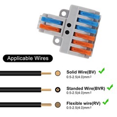 30Pcs Lever Wire Connectors Quick Wiring Cable Connector Terminal Block 2 In 6