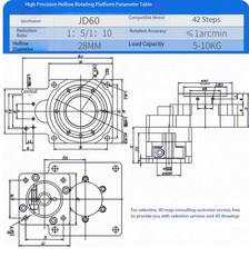 Hollow Rotary Platform 60/85/130/200/280 Electric Indexing Table Servo Gearmotor