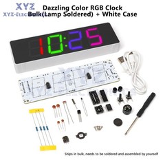 DIY Electronic Clock Kit LED Digital RGB Clock Time Temperature Date Display 5V