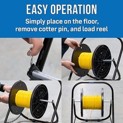 Electric Cable Caddy w Wheel for Coax Wire Spool Reel Dispenser Holder Traveling