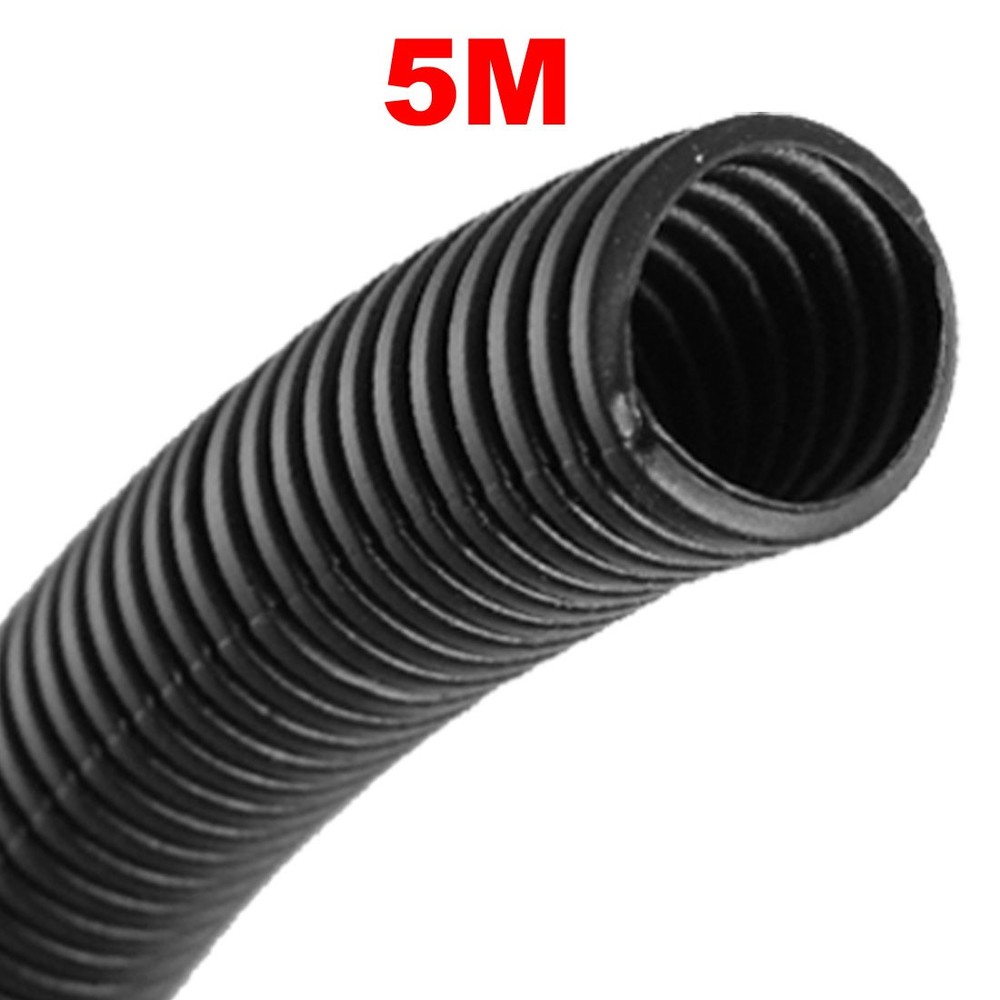 5 M 16 x 20 mm Plastic Flexible Corrugated Conduit Tube for Garden,Office Black