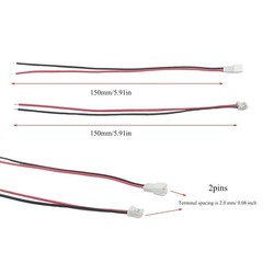 20 Pair JST PH Male Female 2 Pin Connector Cable Size: 2Pins