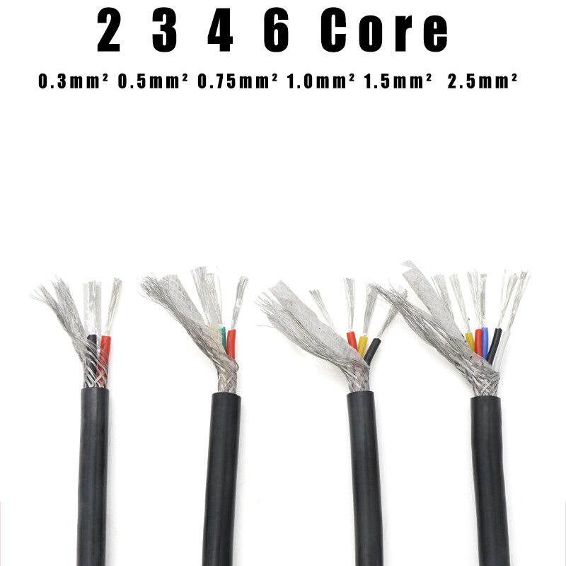 0.3mm² – 2.5mm² Soft Silicone Rubber Shielded Wire Cable Sheathed 2 3 4 6 Core